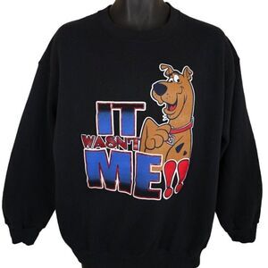 Vintage Scooby Doo Sweatshirt Mens Size XL Black Y2K It Wasnt Me Hanna Barbera